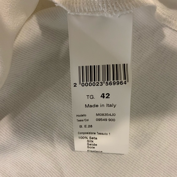 PESERICO White Cotton Silk Layered Top Sz IT42/US6 - Picture 10 of 11